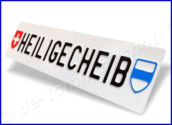 - Autoschild hinten Weiss 110x500 mm "Text Schwarz 55mm"